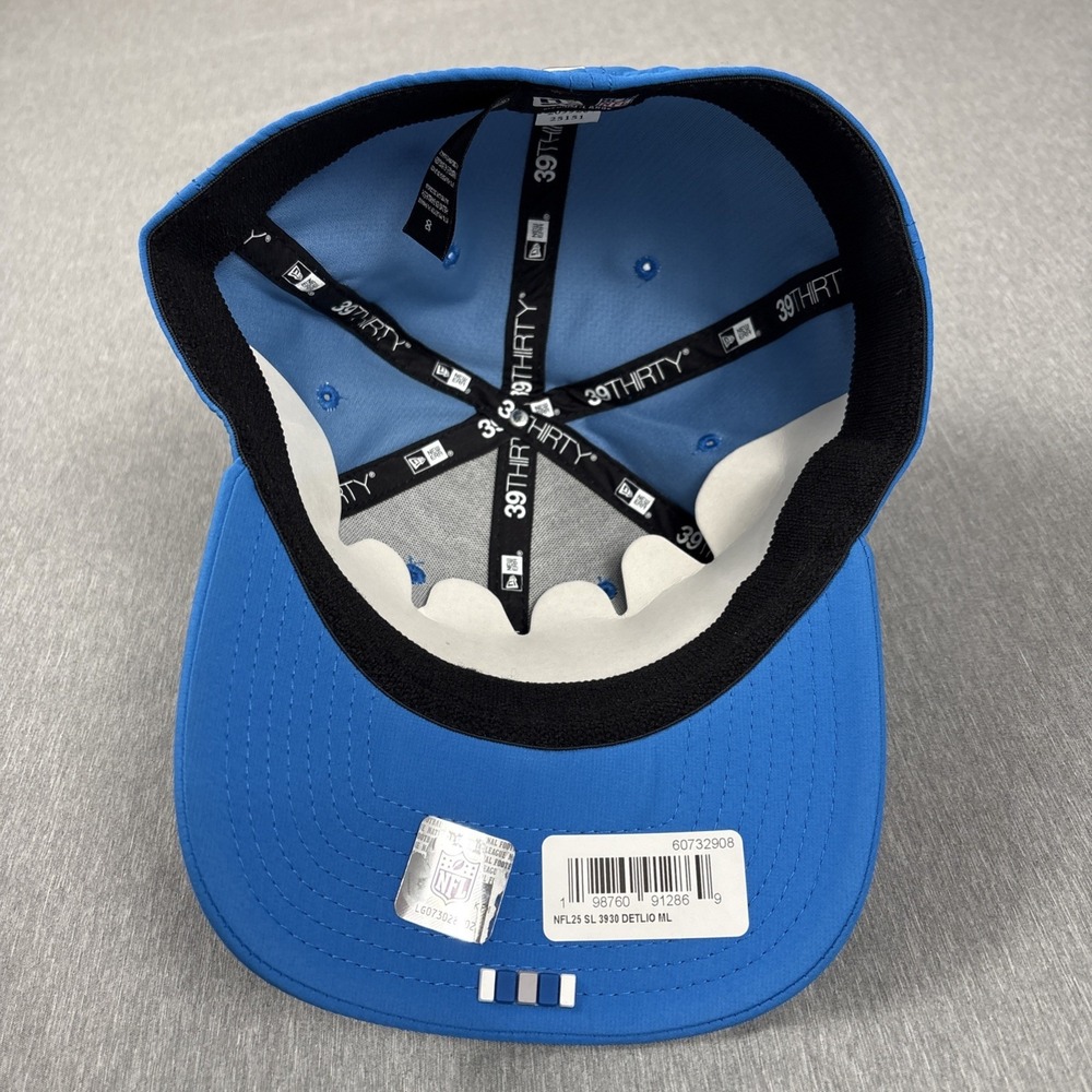 Detroit Lions New Era 39Thirty Medium_Large Size Side Line Collection Blue Color - Picture 8 of 10